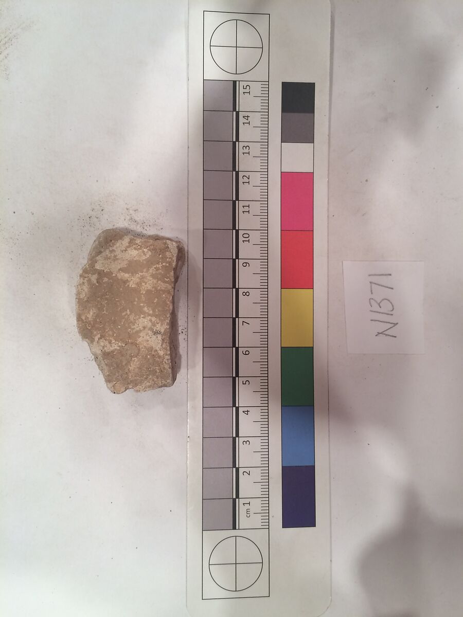 Stucco Fragment, Stucco (mortar); carved, painted