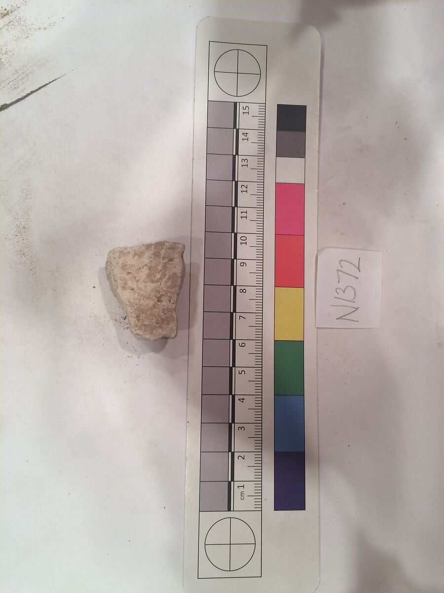 Stucco Fragment, Stucco (mortar); carved, painted