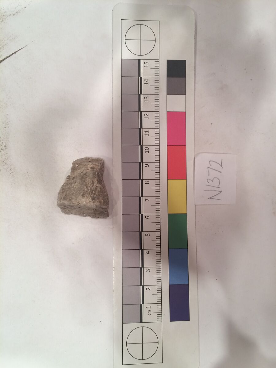 Stucco Fragment, Stucco (mortar); carved, painted 