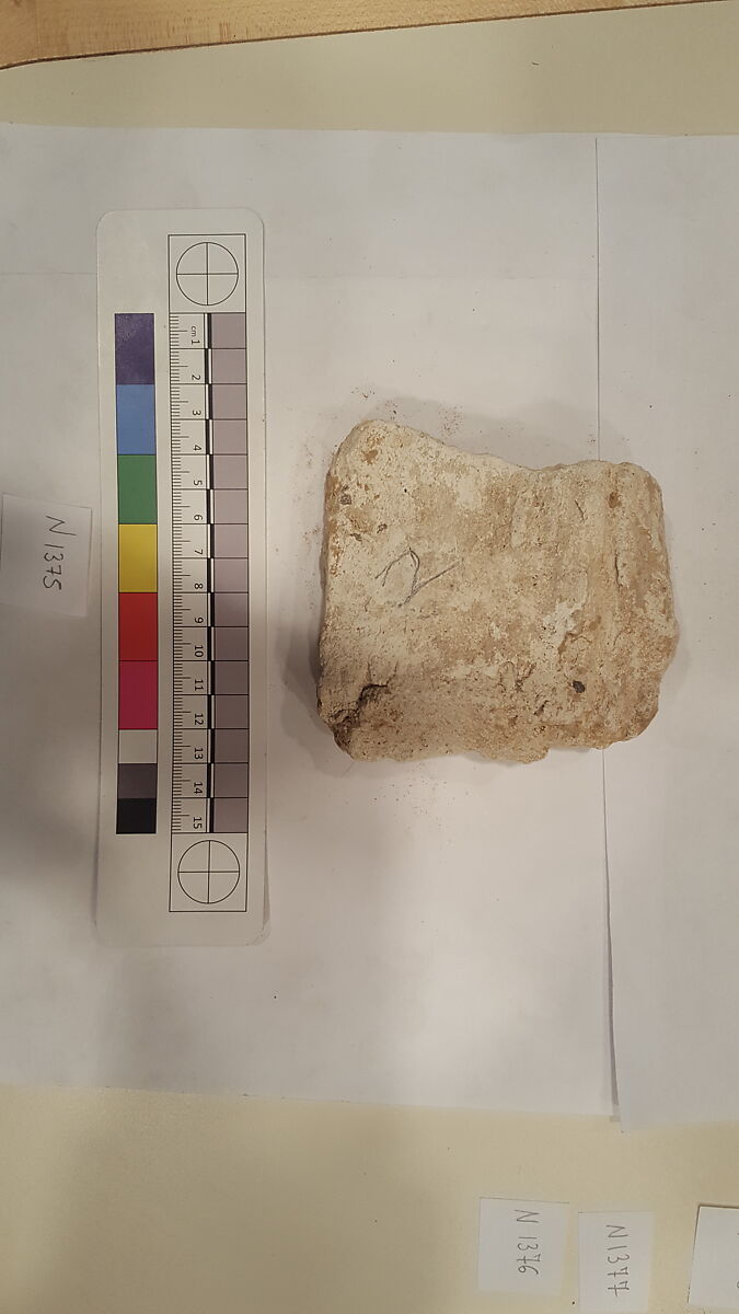 Stucco Fragment, Stucco (mortar); carved, painted