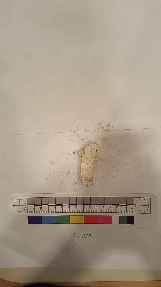 Stucco Fragment, Stucco (mortar); carved, painted