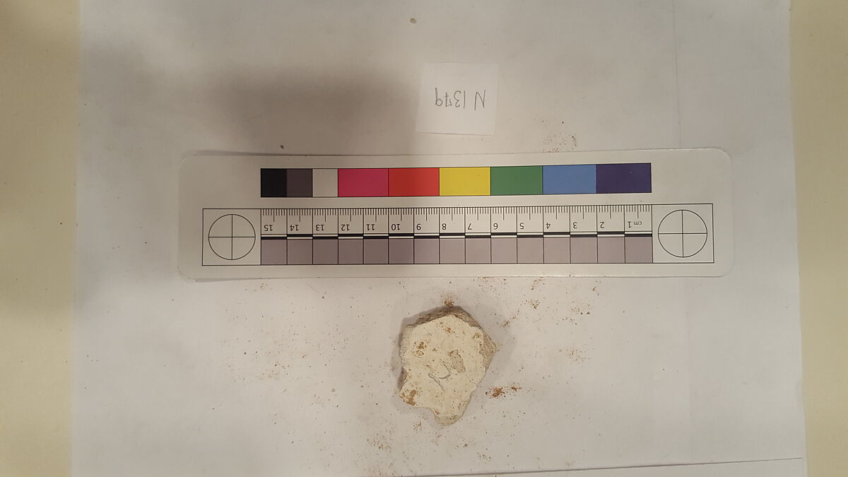 Stucco Fragment, Stucco (mortar); carved, painted