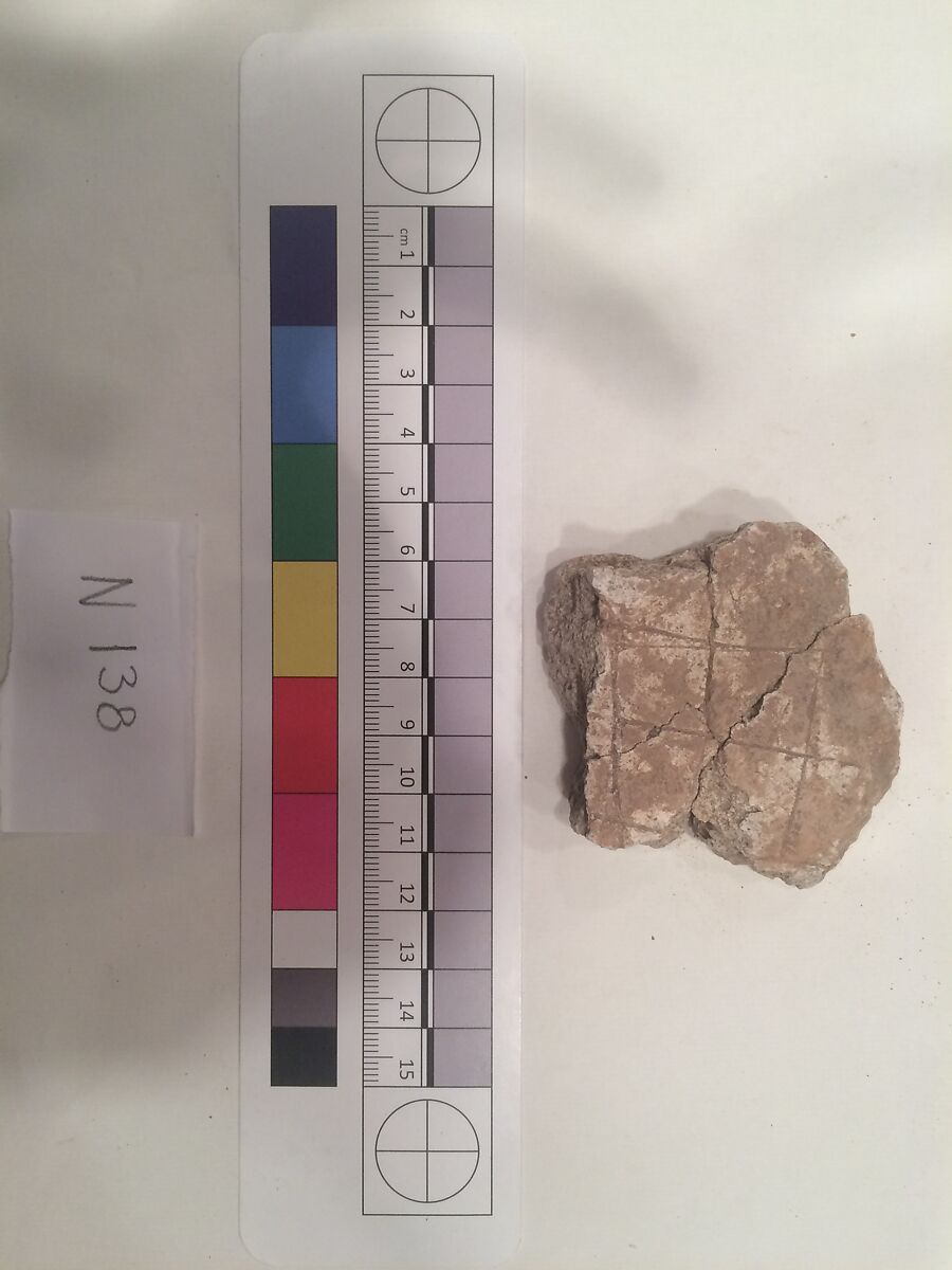 Stucco Fragment, Stucco; carved and painted