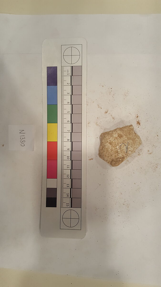 Stucco Fragment, Stucco (mortar); carved, painted