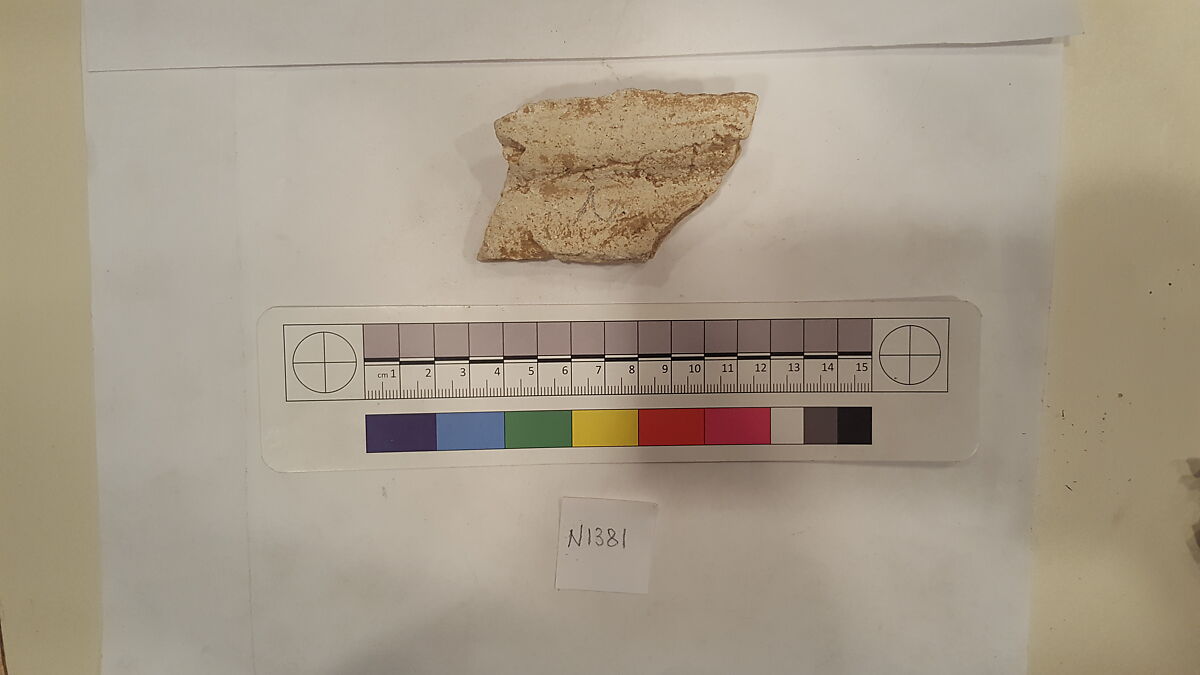 Stucco Fragment, Stucco (mortar); carved, painted
