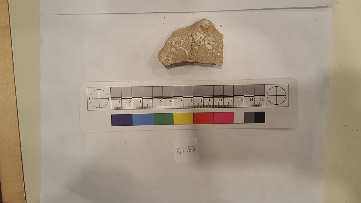 Stucco Fragment, Stucco (mortar); carved, painted