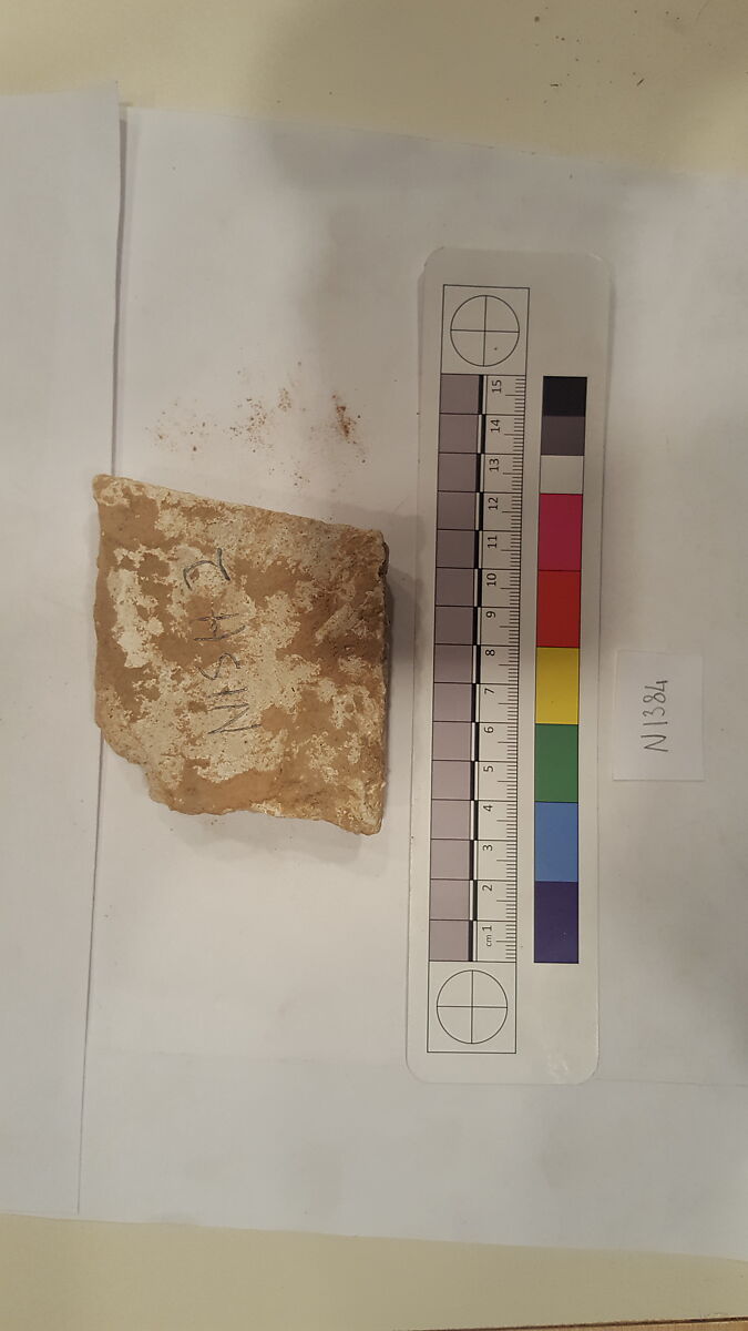 Stucco Fragment, Stucco (mortar); carved, painted