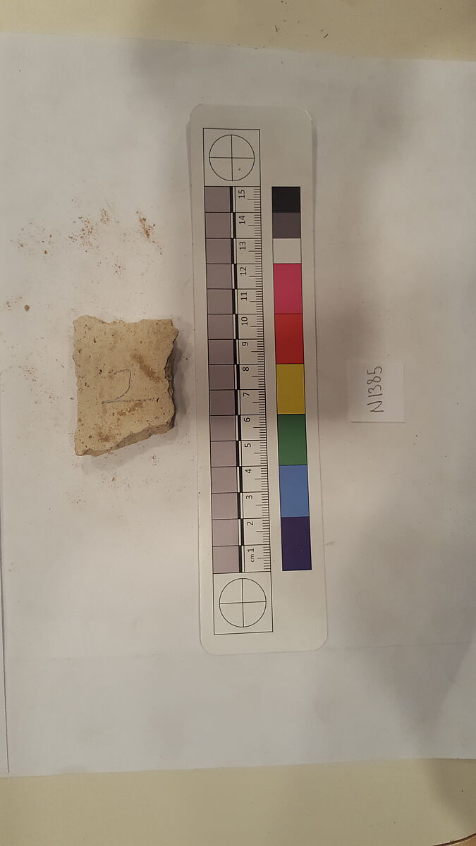 Stucco Fragment, Stucco (mortar); carved, painted