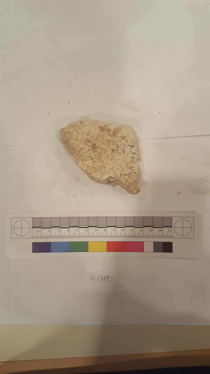 Stucco Fragment, Stucco (mortar); carved, painted