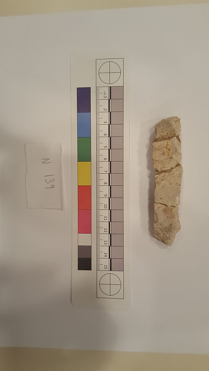 Stucco Fragment, Stucco; carved and painted