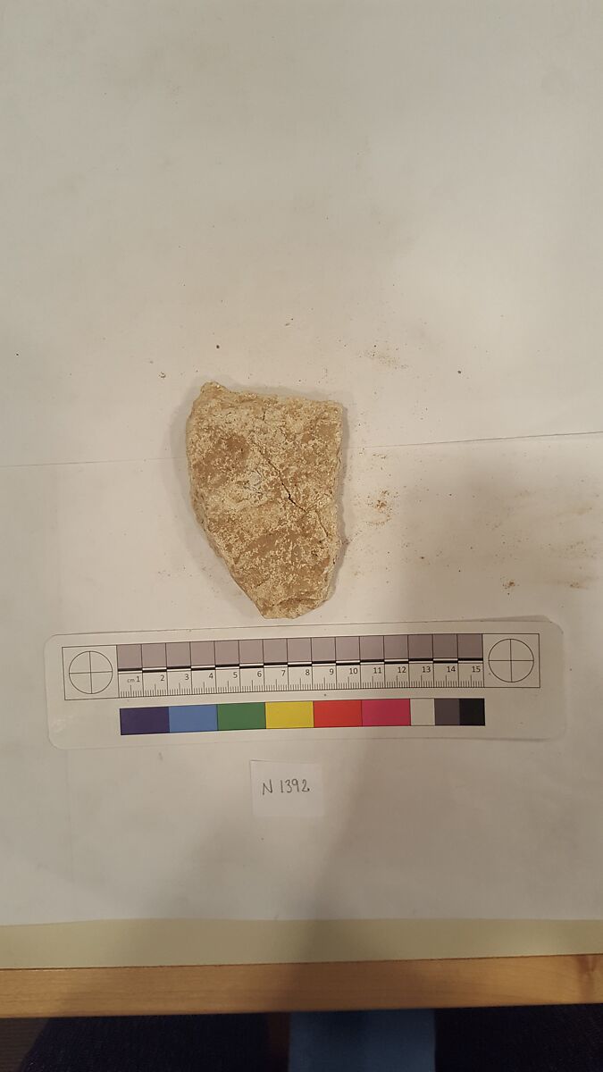Stucco Fragment, Stucco (mortar); carved, painted