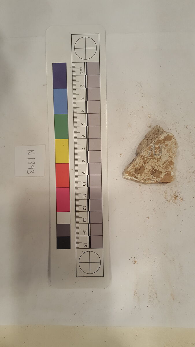 Stucco Fragment, Stucco (mortar); carved, painted