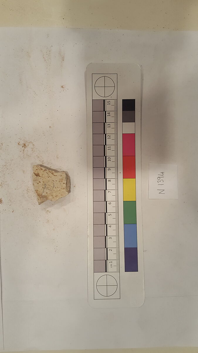 Stucco Fragment, Stucco (mortar); carved, painted