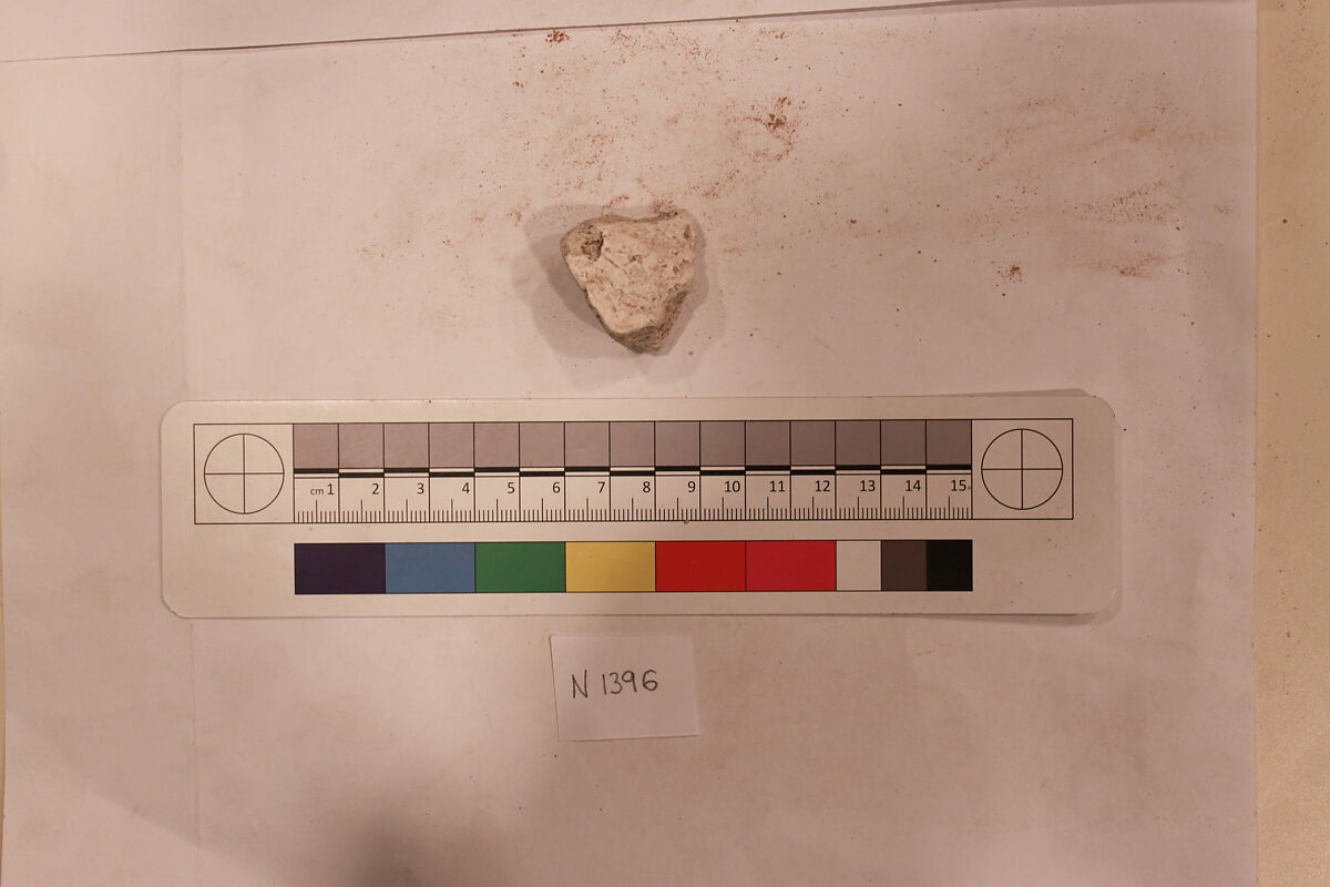 Stucco Fragment, Stucco (mortar); carved, painted