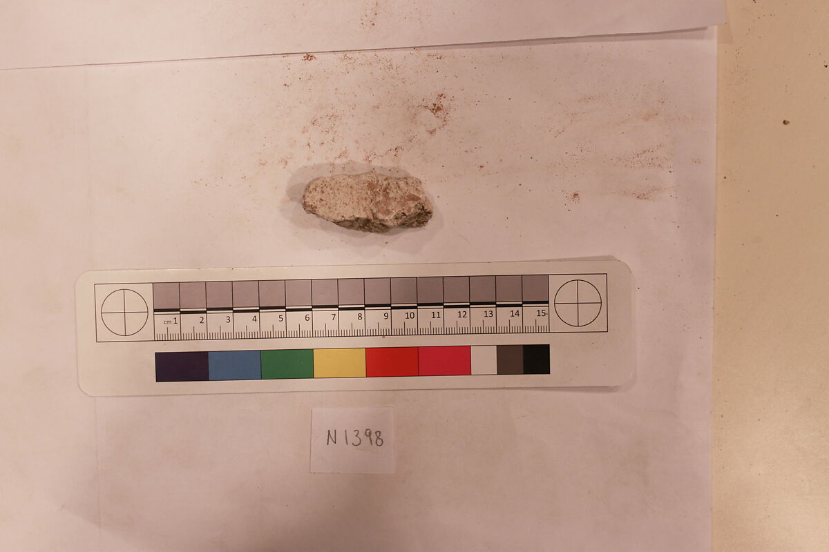 Stucco Fragment, Stucco (mortar); carved, painted