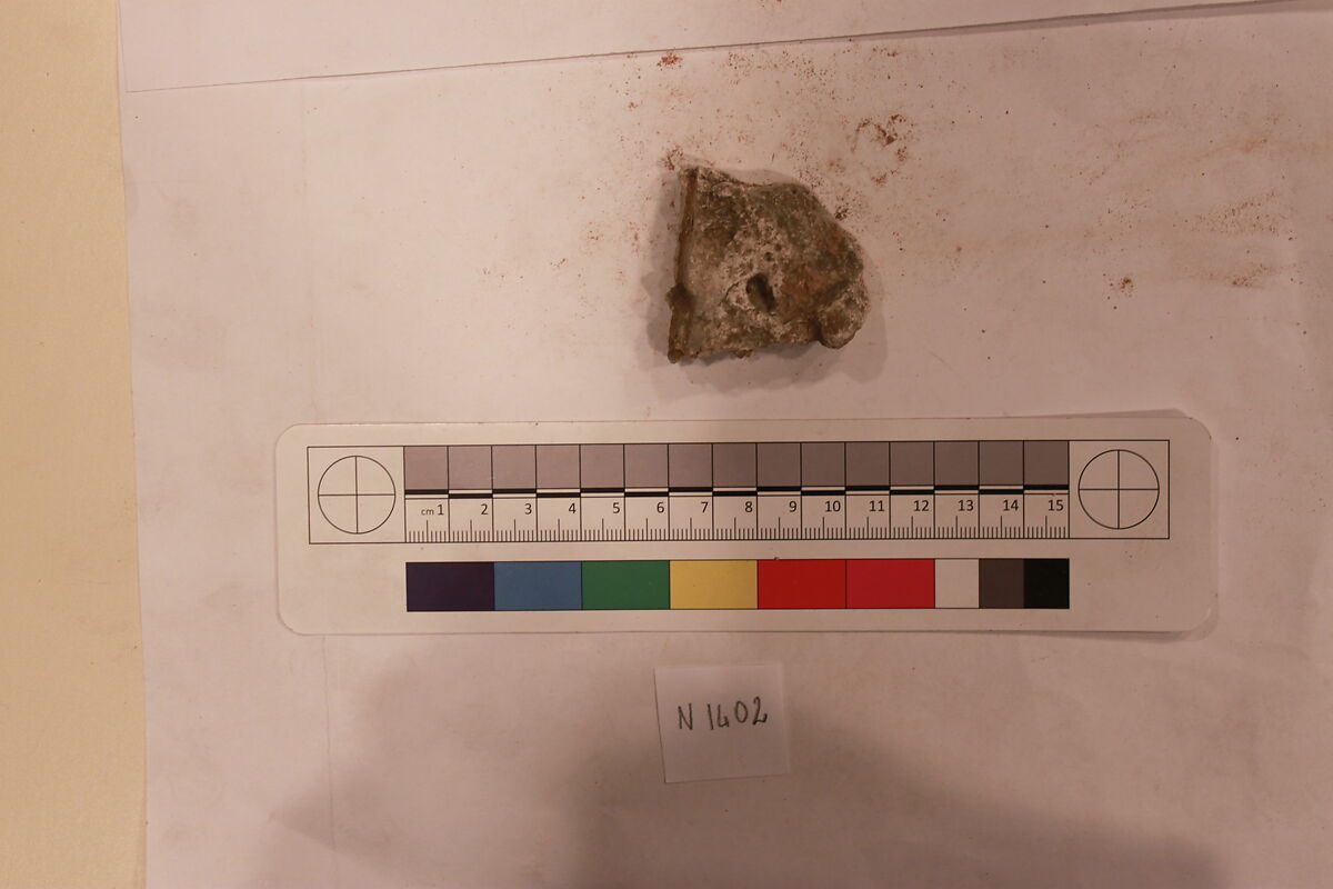 Stucco Fragment, Stucco (mortar); carved, painted
