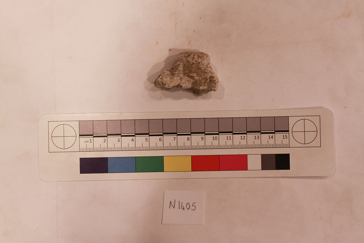 Stucco Fragment, Stucco (mortar); carved, painted
