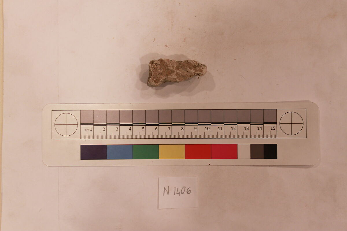 Stucco Fragment, Stucco (mortar); carved, painted