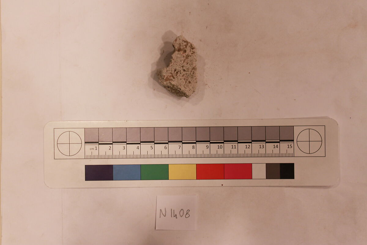 Stucco Fragment, Stucco (mortar); carved, painted