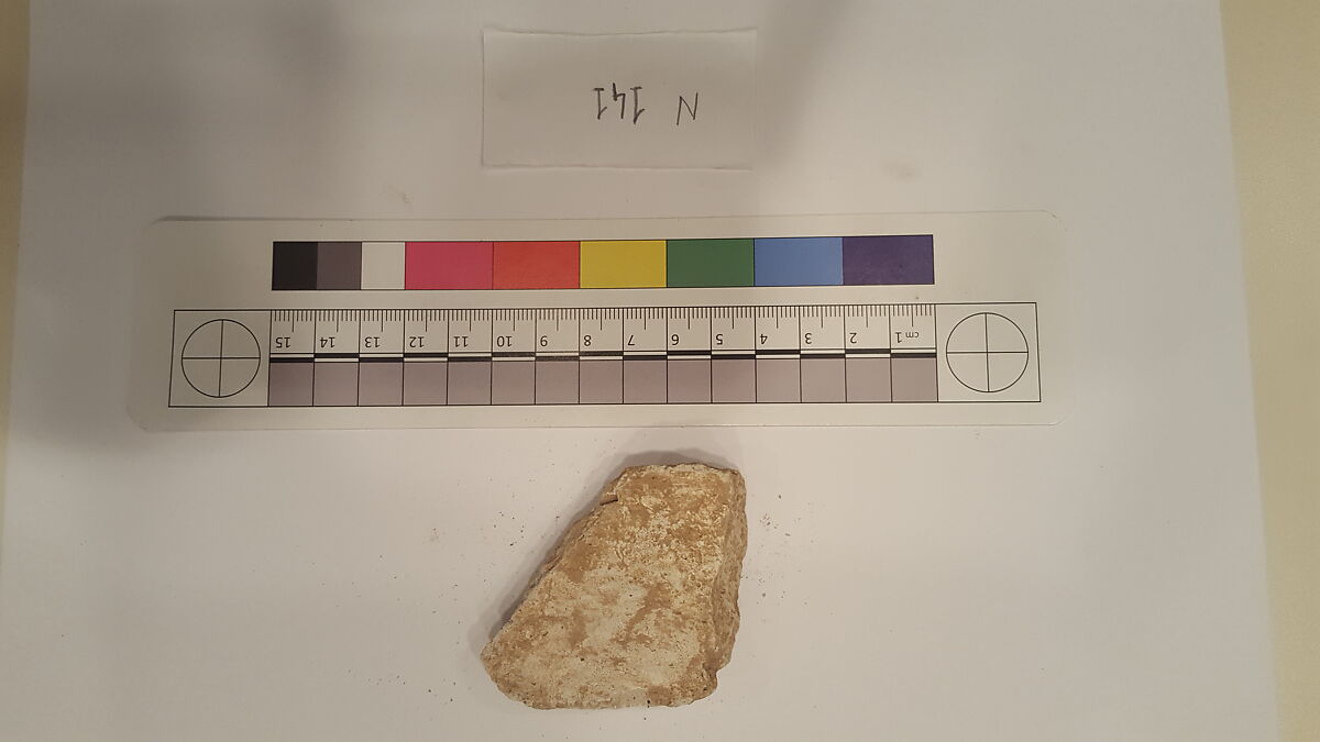 Stucco Fragment, Stucco; carved, painted