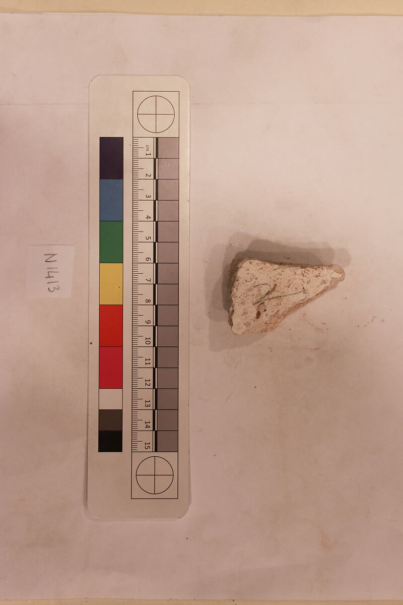 Stucco Fragment, Stucco (mortar); carved, painted