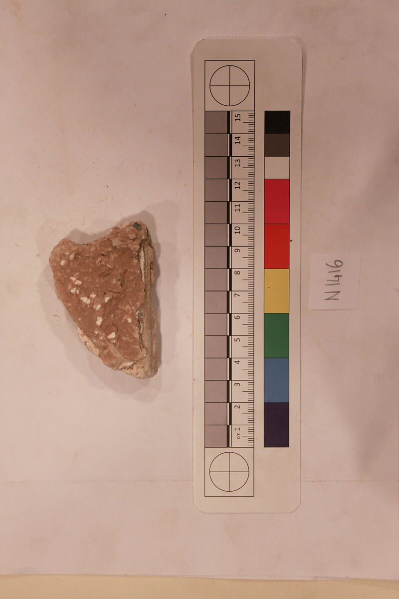 Stucco Fragment, Stucco (mortar); carved, painted