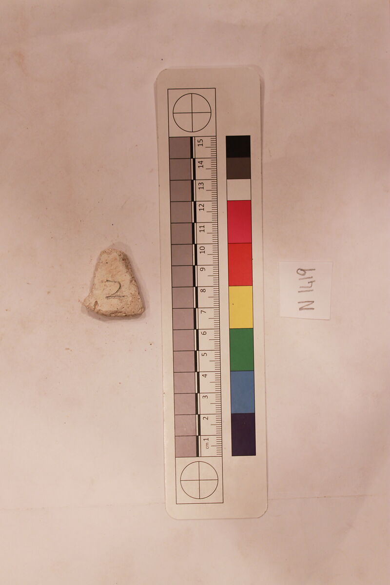 Stucco Fragment, Stucco (mortar); carved, painted
