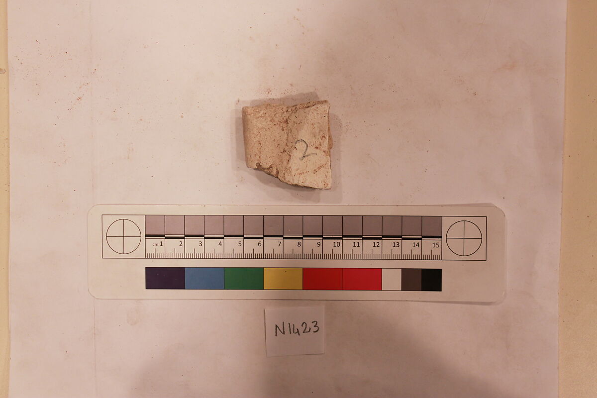 Stucco Fragment, Stucco (mortar); carved, painted