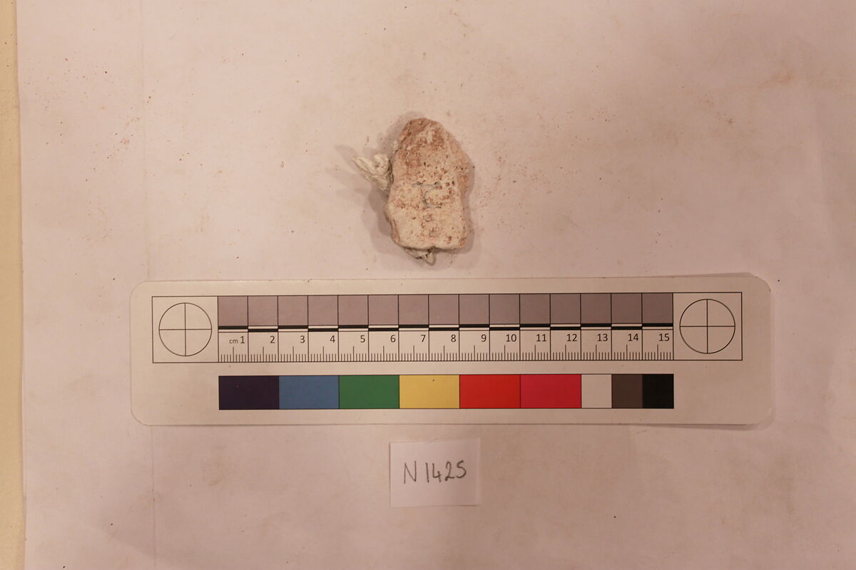Stucco Fragment, Stucco (mortar); carved, painted