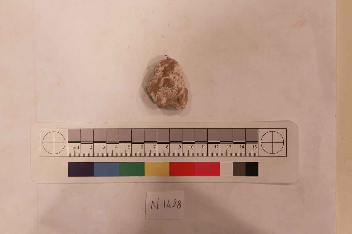 Stucco Fragment, Stucco (mortar); carved, painted