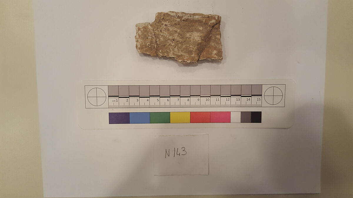 Stucco Fragment, Stucco; carved, painted