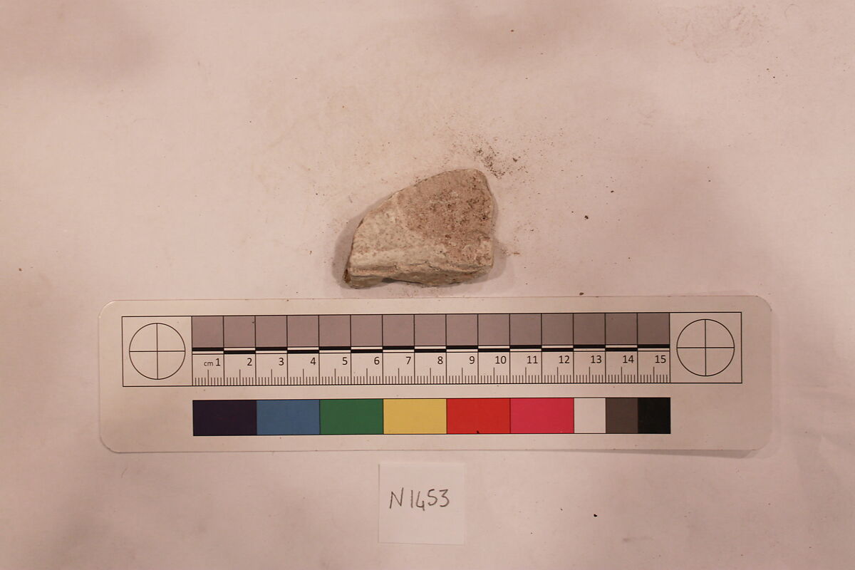 Stucco Fragment, Stucco; carved, painted
