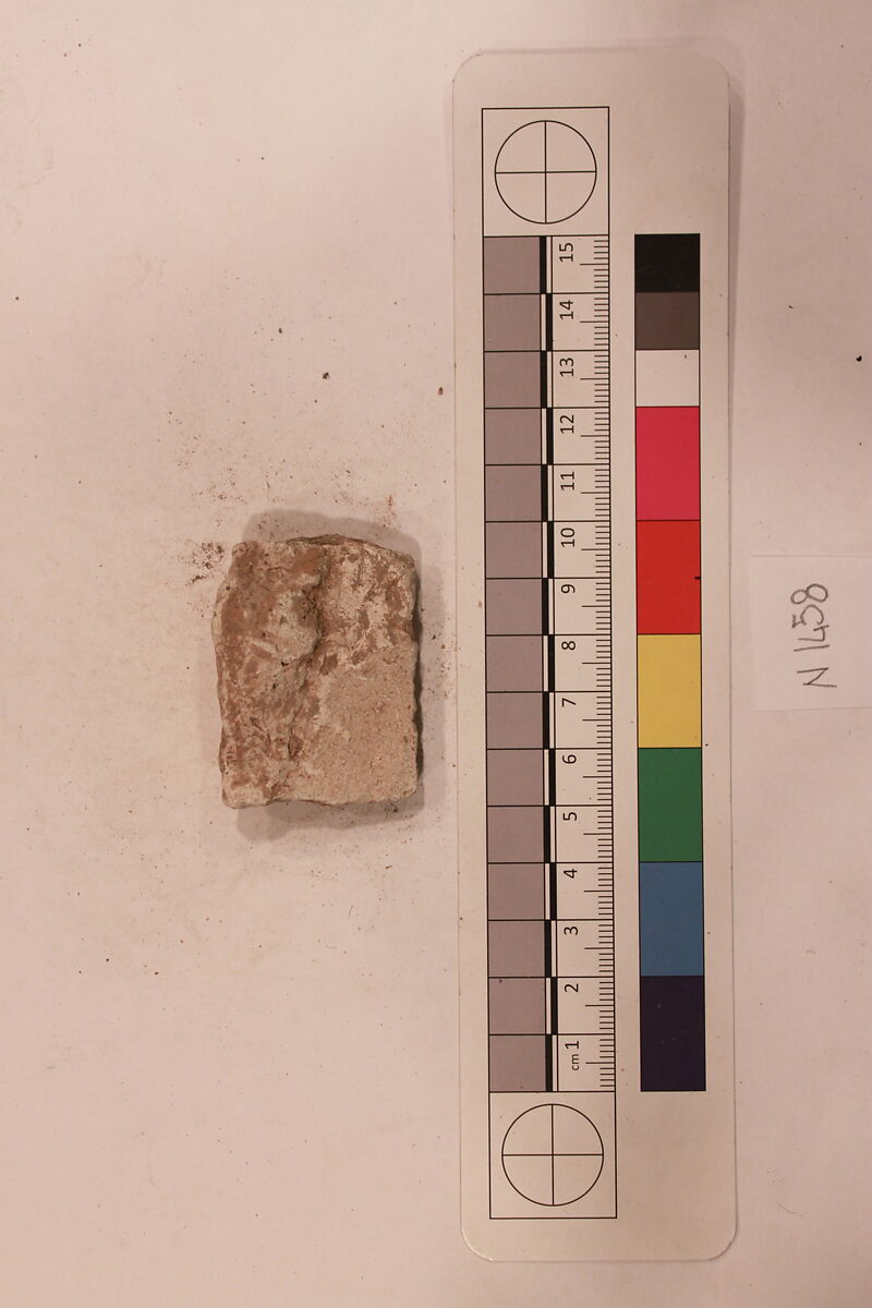 Stucco Fragment, Stucco; carved, painted