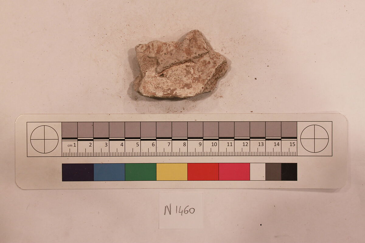 Stucco Fragment, Stucco; carved, painted