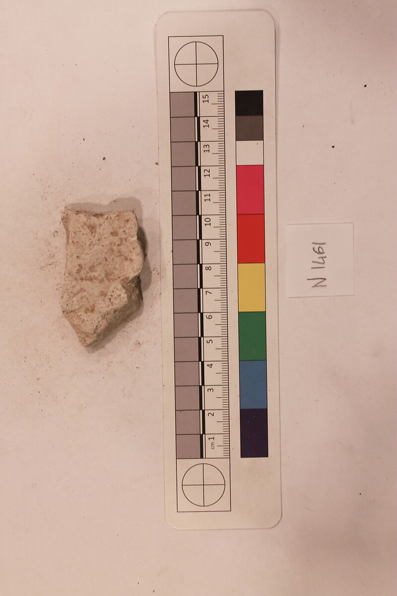 Stucco Fragment, Stucco; carved, painted