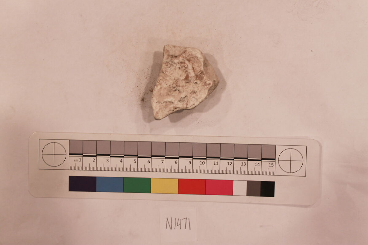 Stucco Fragment, Stucco; carved, painted