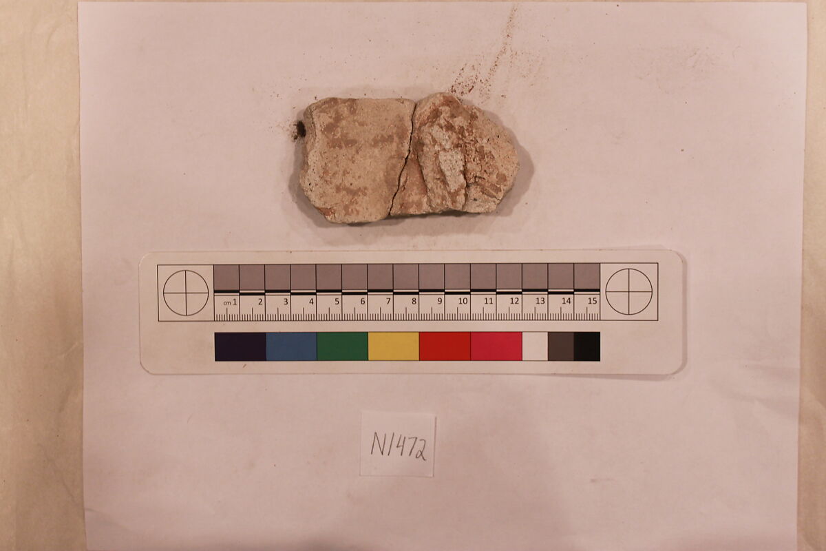 Stucco Fragment, Stucco; carved, painted