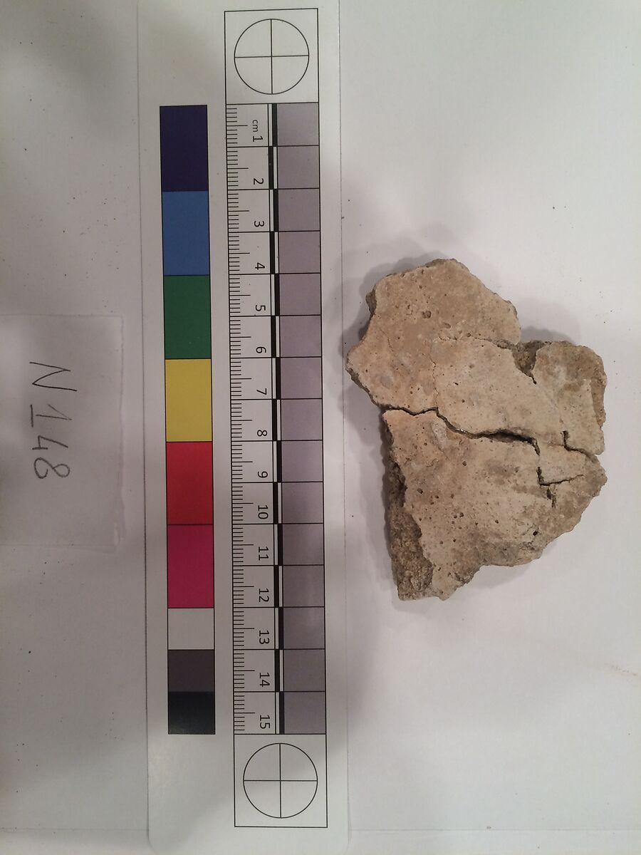 Stucco Fragment, Stucco; carved, painted