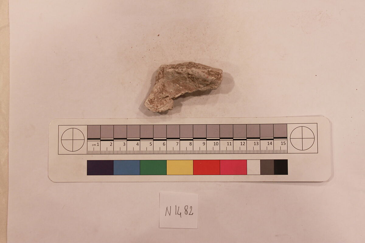 Stucco Fragment, Stucco; carved, painted