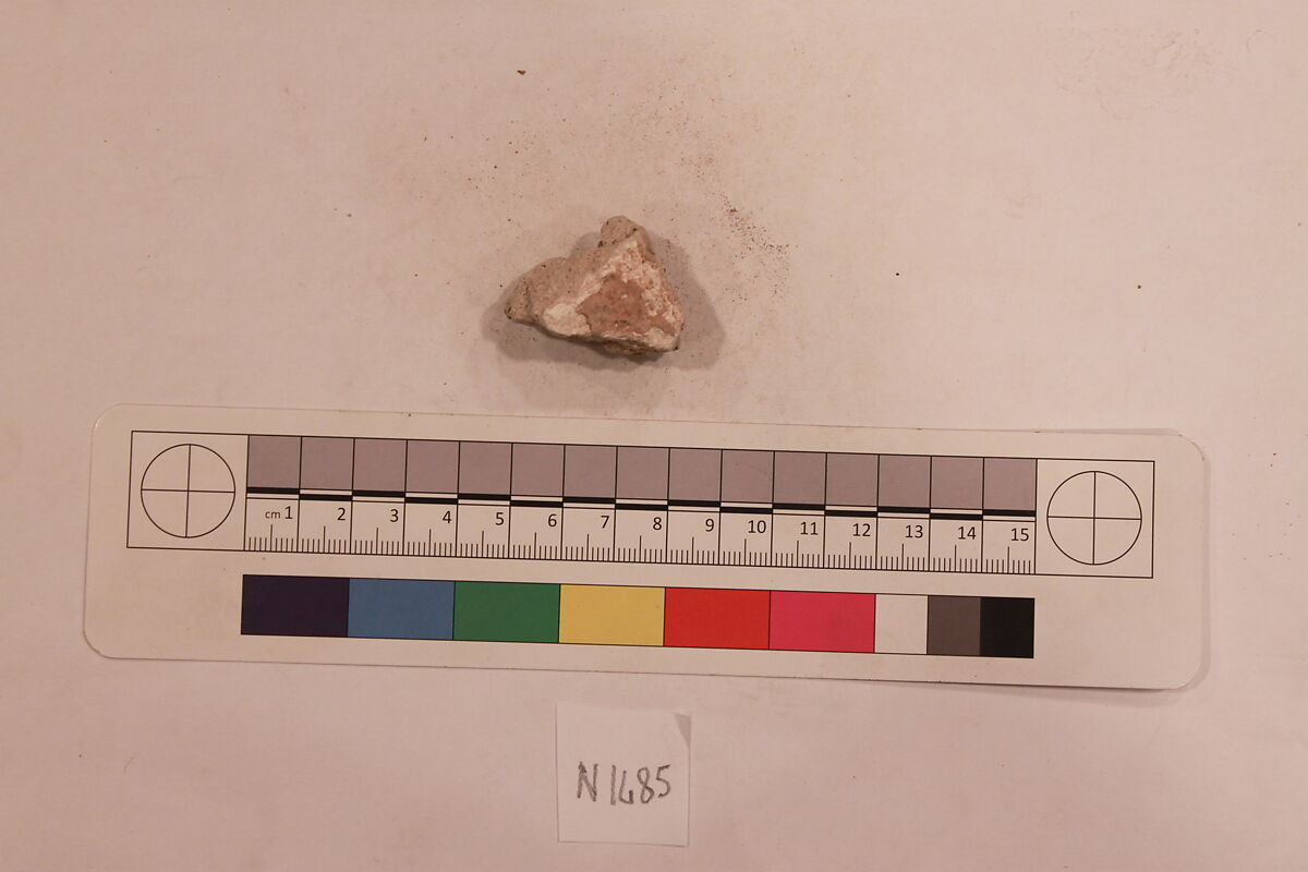 Stucco Fragment, Stucco; carved, painted