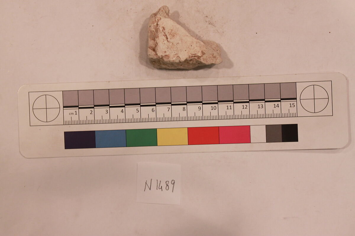 Stucco Fragment, Stucco; carved, painted