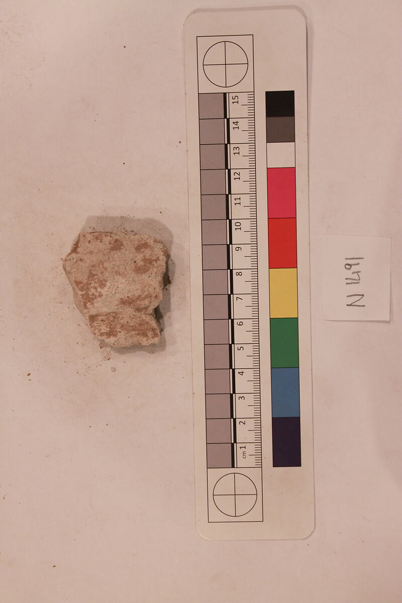 Stucco Fragment, Stucco; carved, painted