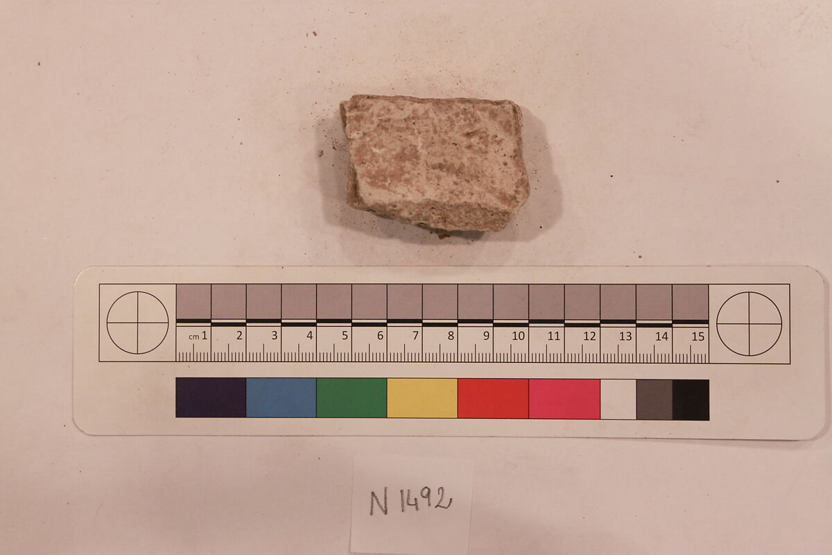 Stucco Fragment, Stucco; carved, painted