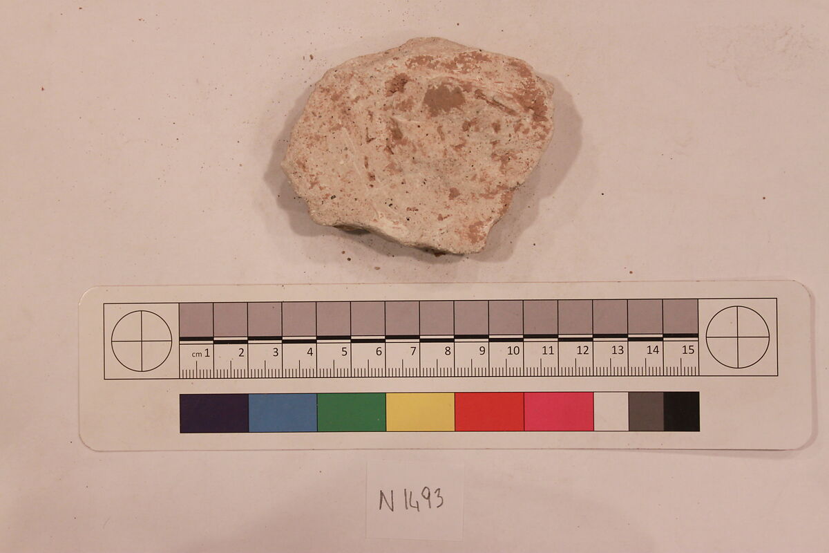 Stucco Fragment, Stucco; carved, painted