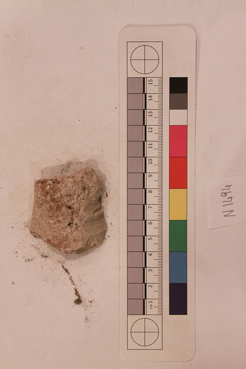 Stucco Fragment, Stucco; carved, painted