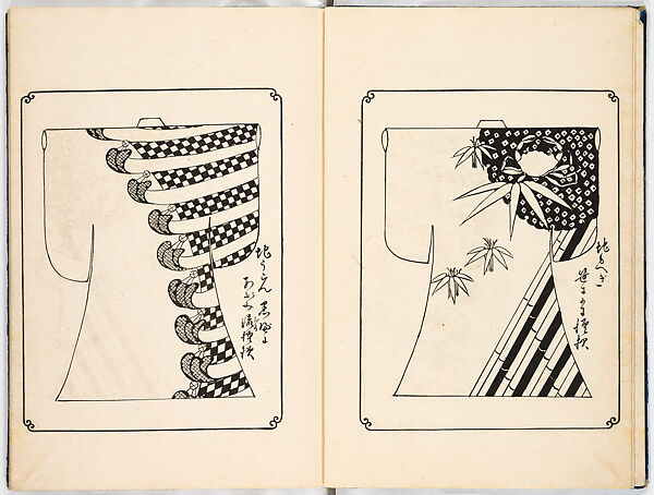 Kosode designs from the Genroku era, Woodblock-printed book, Japan