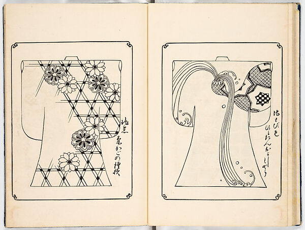 Kosode designs from the Genroku era, Woodblock-printed book, Japan