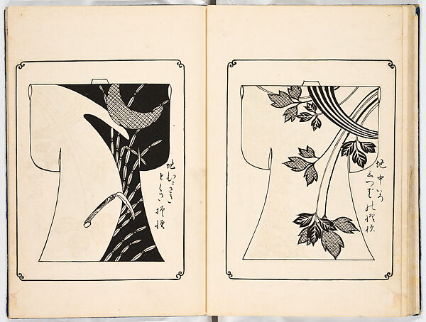 Kosode designs from the Genroku era, Woodblock-printed book, Japan