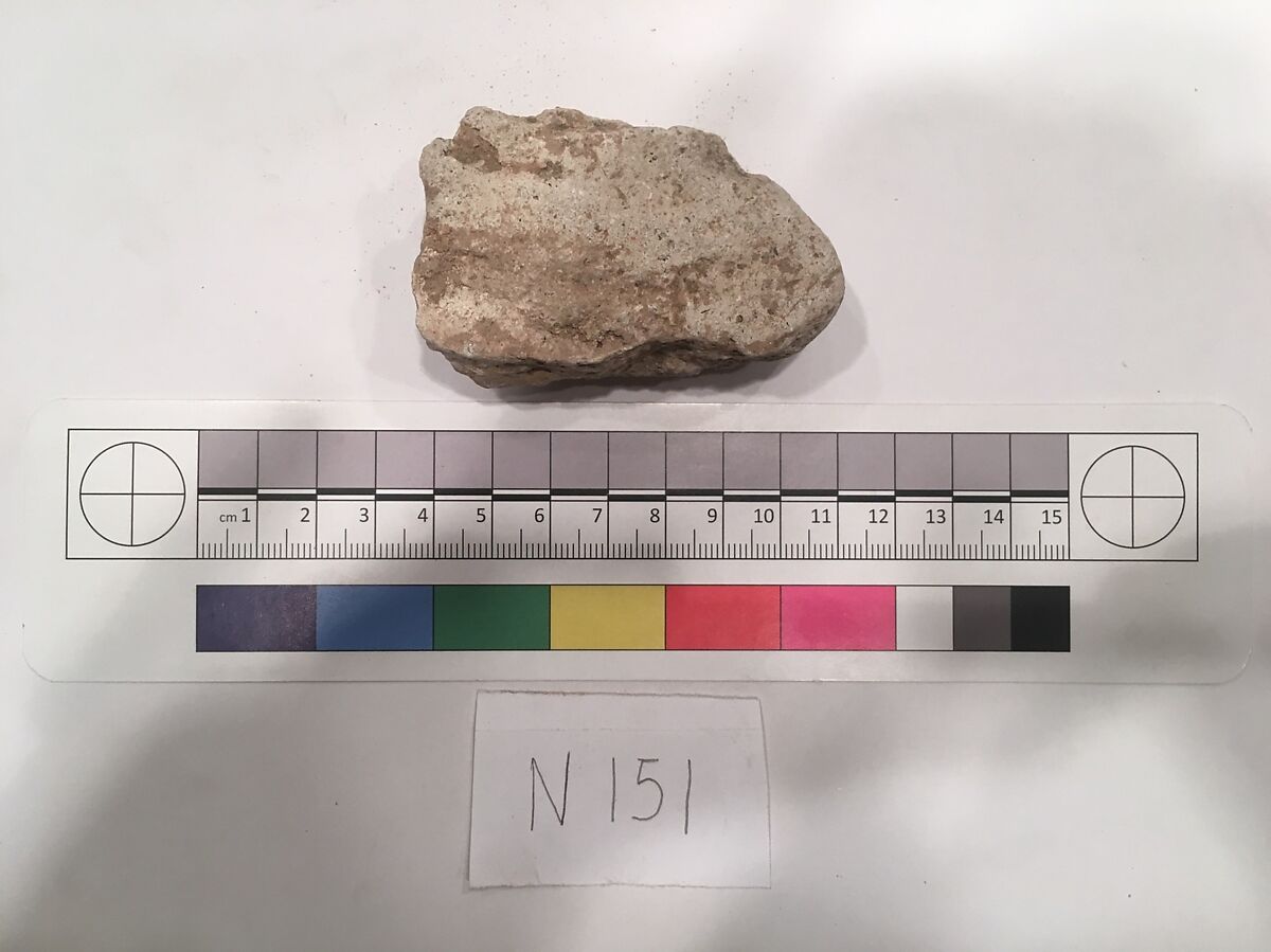 Stucco Fragment, Stucco; carved, painted