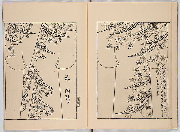 Miyako hinagata, Vol. 1 (kosode patterns from the imperial capital), Woodblock-printed book, Japan